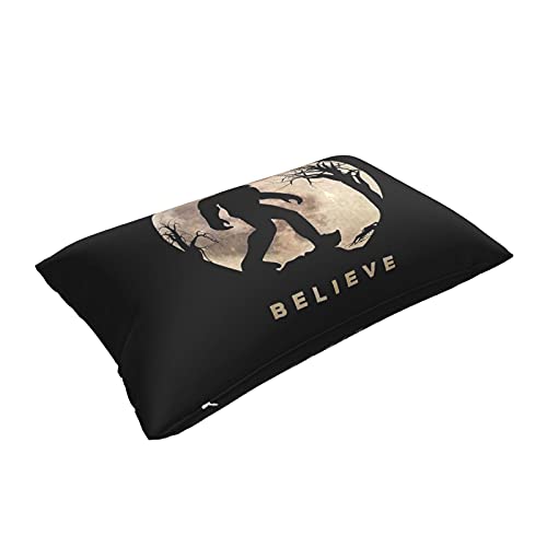Funny Bigfoot Sasquatch Full Moon Pillowcase for Hair and Skin, Queen Size (20x30 inches) Bed Home Decor Pillow Cover - Soft and Cozy Brushed Microfiber - Hidden Zipper Closure Print by PTONUIC - Image 3