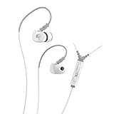 MEE audio Sport-Fi M6P Noise Isolating In-Ear Headphone with Microphone, Remote, and Universal Volume Control (White)