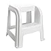 Acan Taburete Domus de plástico con Escalón en Blanco 44 x 42 x 45 cm Taburete Escalera Usar Tanto Profesional como a Hogar