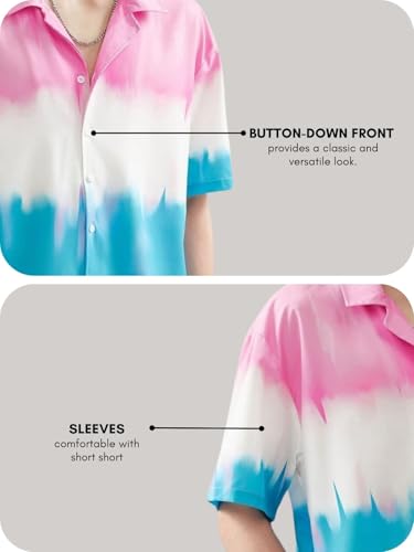 Image of DHRUVI TRENDZ Men's Rayon Regular Fit Casual Shirt | Stylish Printed Formal Shirts for Men | Short Sleeve Lightweight Summer Outfit | Soft Breathable Button-Down Summer & Casual Shirt's