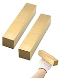 Pelopy 2 Pcs Metal Brass Square Bar 1 x 1 x 5 Inches Solid Brass Flat Bar Stock for Knife Making, DIY Crafts