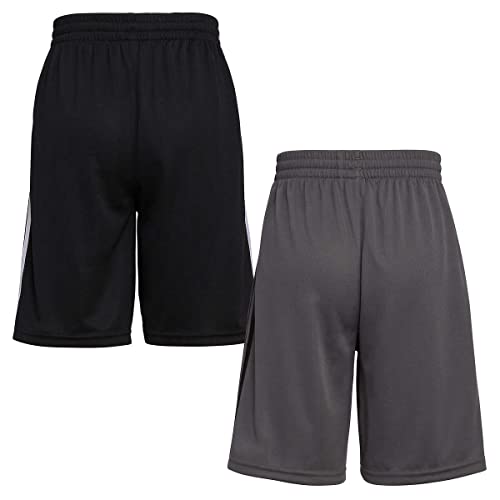Adidas Youth 2-Pack 3 Stripes Short (Large 14/16, Black/White & Dark Grey/Black) #TOP1
