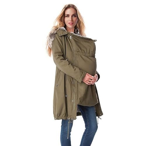 WAVDSYB Abrigos de invierno para mujer, chaqueta larga de algodón para embarazo, chaqueta de moda para embarazo, chaqueta de maternidad cálida de invierno, chaqueta de maternidad 3 en 1, chaqueta de