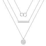 YANCHUN Layered Necklace for Women Girls Silver Layering Necklace Choker (4:Layer circle necklace)