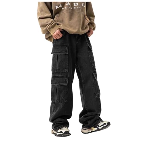 Men's Multi Pocket Jeans Loose Pants Y2K Hip-hop Jeans Loose Retro Work Pants
