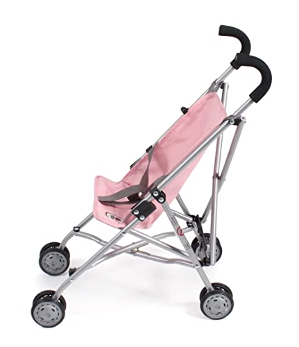 Bayer Chic 2000 601 15 Mini Roma, Puppenwagen, Puppen-Buggy, Melange grau-rosa, 50 x 29 x 57 cm – Bild 4
