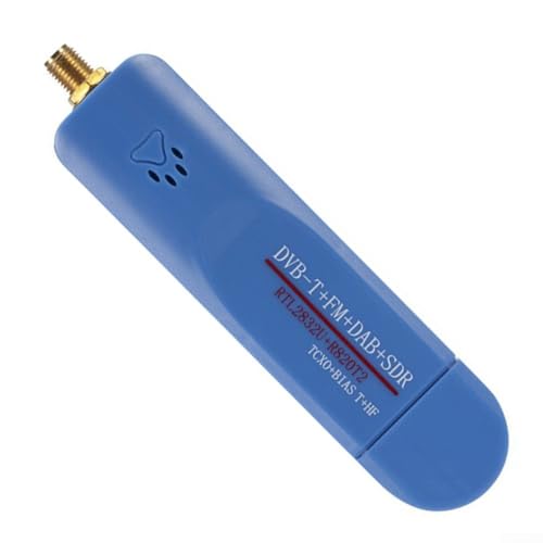 Volakebeing RTL2832U Receptor de radio de software USB DVB-T DAB sintonizador FM 500KHz-1.7GHz Rango de frecuencia con chip R860 para antena SMA para recepción de señal de TV digital (solo el host)