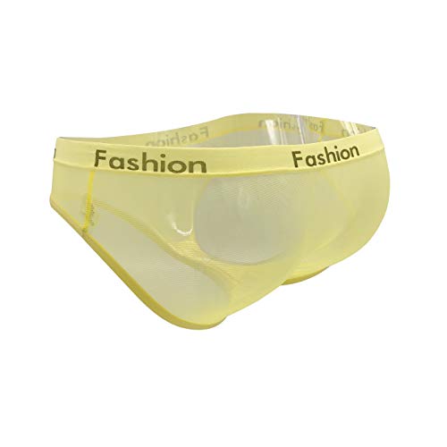最安値 レディース ガールズ 女性用 透け感下着 セクシー ショーツ 通気性 シースルー パンティ 全7色 イエローの価格比較