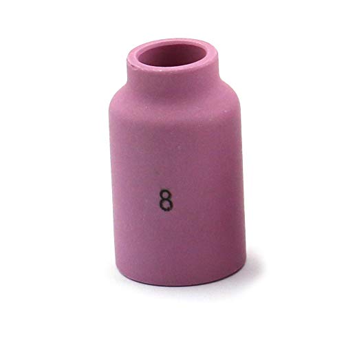 WeldingCity 10-pk Gas Lens Ceramic Cup Alumina 54N14 (#8, 1/2") for TIG Welding Torch 17, 18 and 26 Series from Weldcraft Lincoln Miller ESAB CK