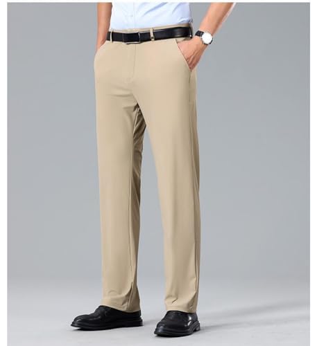 Calormas Mens Dress Pants, Timelessflex - Men's High Stretch Straight Pant Summer Ice Silk Business Slacks Work Trousers3