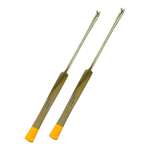 8in Snook Hook with Smooth Flat Handle | Cat and Dog Spaying Instruments | Lab and Veterinary Instruments | German Stainless Steel (2, Gold Tip Handle)