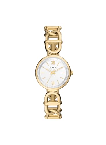 Fossil Montre Carlie pour Femmes, Mouvement à Quartz Trois Aiguilles, Ton Or, avec Bracelet en Acier Inoxydable
