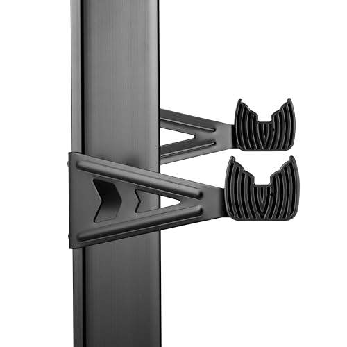 Image of Feedback Sports Velo Cache 2 Bike Free-Standing Storage Tower, Black | Stores 2 bikes with adjustable, soft-touch cradle arms; ideal for home, office or garage; expandable to 4-bikes w /accessory.