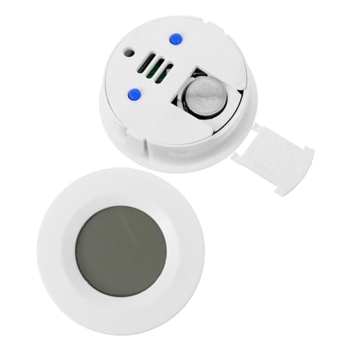 HEMOTON 2Pc Round Digital Temperature and Humidity Indoor Thermometer Hygrometer for Home Office and Bedroom Use Compact Design White No Battery Required
