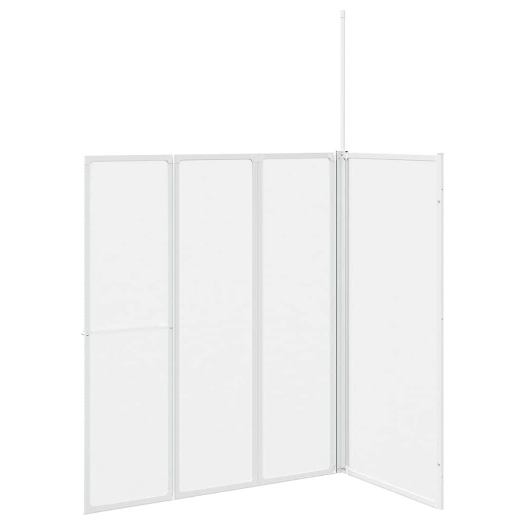 Parete doccia pieghevole a forma di L, 70 x 120 x 137 cm, 4 pezzi