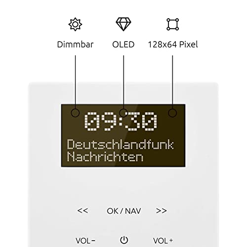 Radio DAB+ encastrable murale TechniSat DIGITRADIO UP 55 gain de place Bluetooth - 4