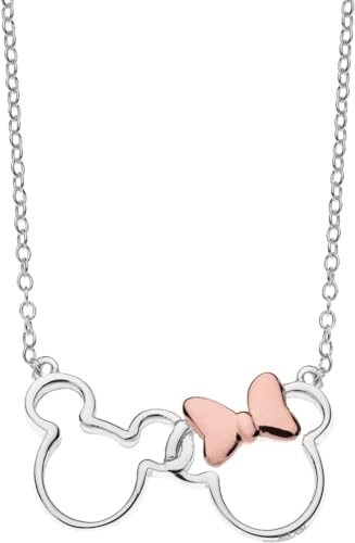 Collier Minnie pour fille en argent 925 Disney avec chaîne 38-42cm