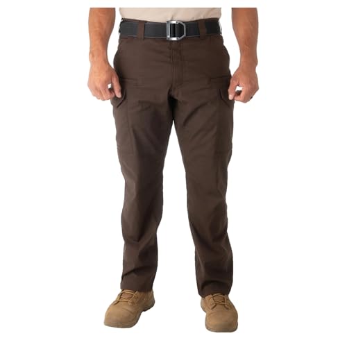 First Tactical V2 Men’s Tactical Pants – Micro Ripstop, 2-Way Stretch, Law Enforcement Duty Pants - Kodiak Brown - 34W x 32L
