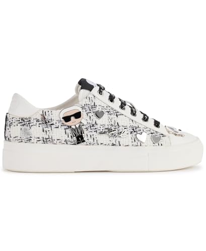 Image of Karl Lagerfeld Women's Cate Pins Tweed Lace up Sneaker