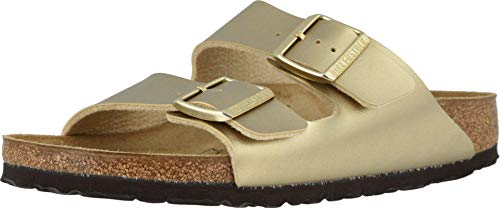 Birkenstock (ビルケンシュトック) 男女兼用 アリゾナ ソフトフットベッド サンダル - ナロー幅, ゴールド, 11-11.5 Women/9-9.5 Men