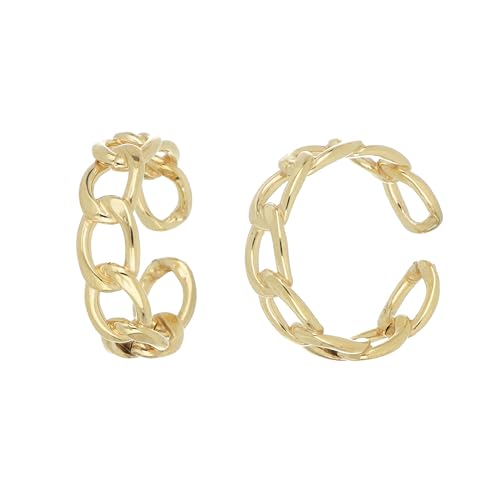 Bague femme or 18 carats et argent réglable grande chaîne pour le quotidien