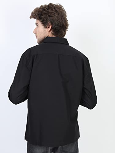 Image of Ketch Men's Polyester Slim Fit Solid Full Sleeve Over Shirt