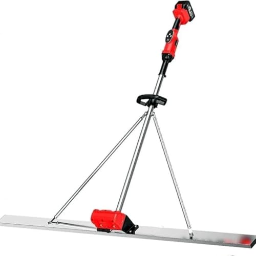 Outil Vibration Chape électrique Nivellement De Surface En Béton Acier Inoxydable Grattoir Triangulaire 2batteries 1.5m