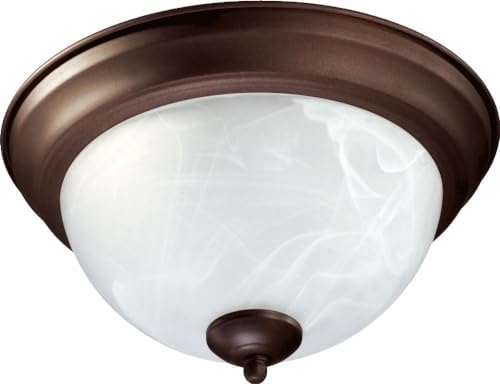 Quorum 3066-11-86 Traditional Two Light Ceiling Mount from Ceiling Mount Oiled Bronze Collection in Bronze/Dark Finish,