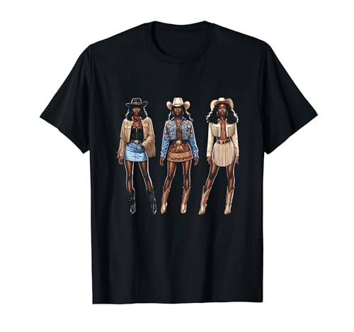 Negro Cowgirl Western Rodeo Melanin Negro Historia Texas Camiseta