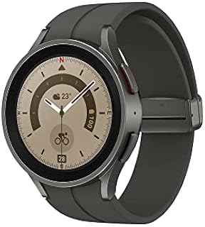 Samsung Galaxy Watch5 Pro Smartwatch, Gesundheits-Tracker, Sportuhr, Lange Akkulaufzeit, Bluetooth, 45 mm, Titanium, 1 Jahr Erweiterung, Amazon ausgeschlossen – Version FR