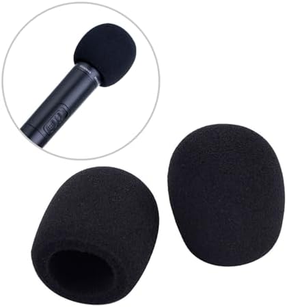 Mudder 5 Pack Foam Mic Cover Handheld Microphone Windscreen, Black