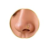 Tiny Beaded Nose Ring - 14k Gold Filled 7mm Diameter Nose Hoop Ring - 24G Nose Piercing Jewelry for Women Hypoallergenic