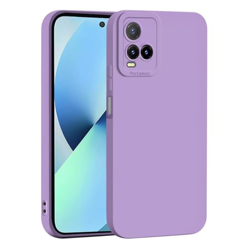 SEAHAI Funda para Vivo Y21 / Vivo Y21s / Vivo Y33s, Ultradelgado Suave Silicona Carcasa con Diseño de Protección de Cámara Engrosada, Moda Mate TPU Bumper Antigolpes Cubierta - Púrpura