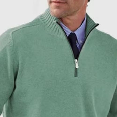 Maiyifu-GJ Men's Slim Fit Knitted Pullover Sweaters Quarter Zip Mock Neck Sweater Fall Winter Casual Long Sleeve Sweater4