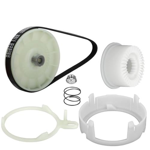 Compatible with Washer Belt Pulley Clutch Kit W10721967 W10006384 for Amana NTW4516FW NTW4605EW NTW4631BQ NTW4650YW NTW4750YQ NTW4900BW NTW5100XQ