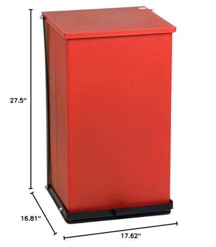 Bote de Basura Comercial Detecto de 100 Qt Rojo miniatura 2