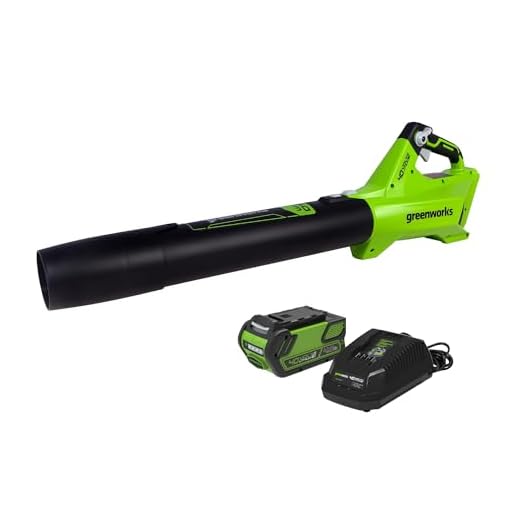 Greenworks 40V 125 Mph - 450 Cfm Cordless Jet Blower, 2.0 Ah Battery and Charger Included BLF346