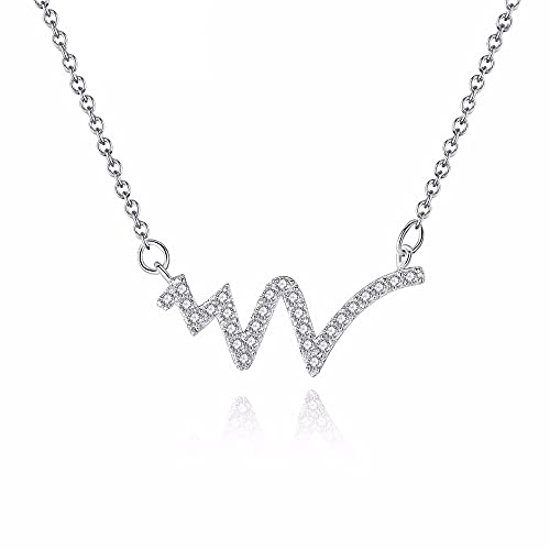 Pendentif en zircone cubique et collier foudre délicat pour femme