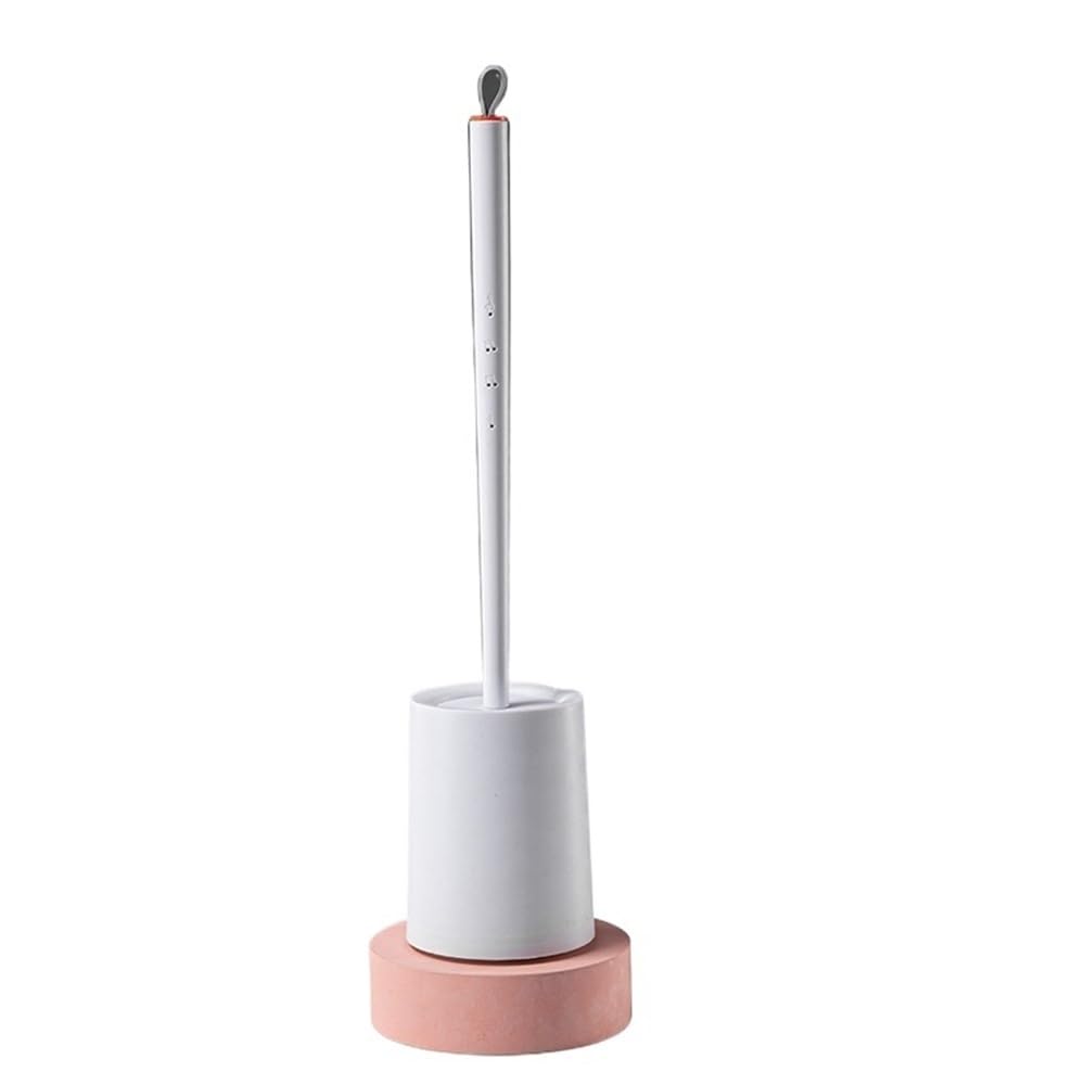 Zyyanshop White Toilet Brush Household Toilet Brush Bathroom Corner Cleaning Long Handle With Base(White)