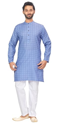 Image of Studio Shringaar Men's Cotton Relaxed Fit Straight Kurta