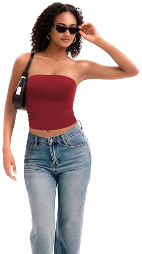 Image of MIRITY Y2K Sexy Double Lined Tube Top for Women - Basic Summer Going Out Tank Tops