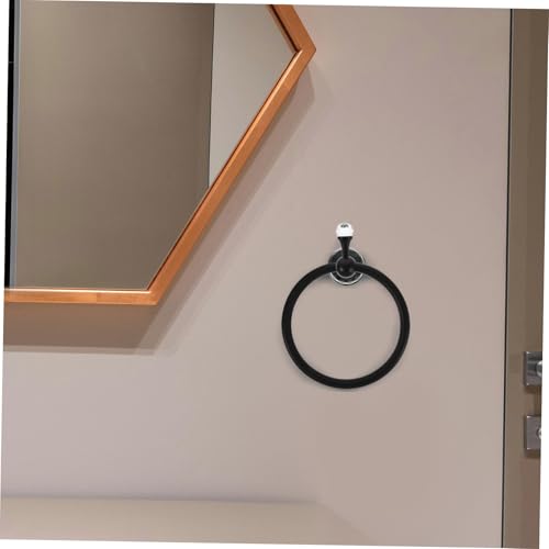 Porte-serviettes mural noir chic avec étagère cristal décorative de qualité - 6