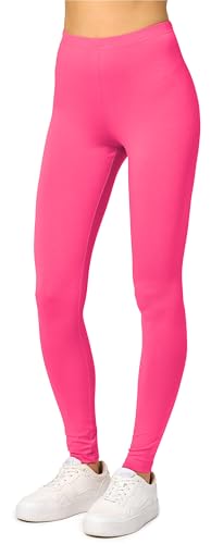 Merry Style Damen Lange Leggings aus Viskose MS10-143 (Rosa, L)
