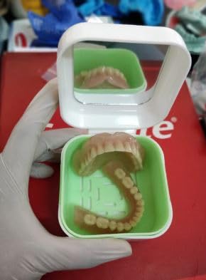 Custom-Fit UPPER AND LOWER COMPLETE DENTURE (FULL ACRYLIC SET) (natural white, full)