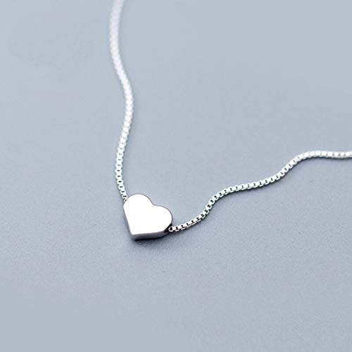 Collier en argent 925 pendentif coeur luxe minimaliste pour femme
