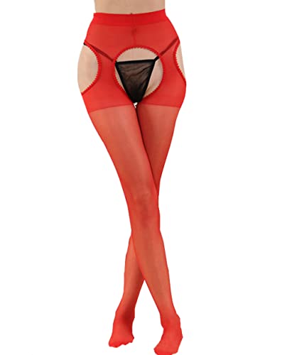 Image of High Waist Sexy Pantyhose Women's Sheer Garter Belt Stockings Suspender Tights