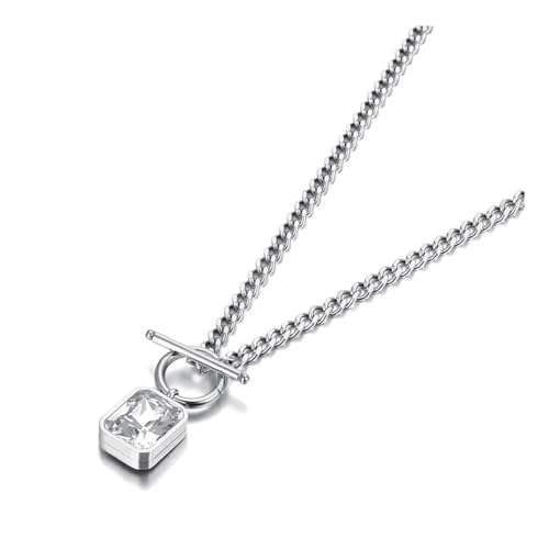 Colliers géométriques d'exception avec chaîne fine et pendentif blanc épuré - 4