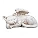Napco Sleeping Cat with Angel Wings Brushed Ivory 9.5 x 5 Resin Bereavement Garden Statue
