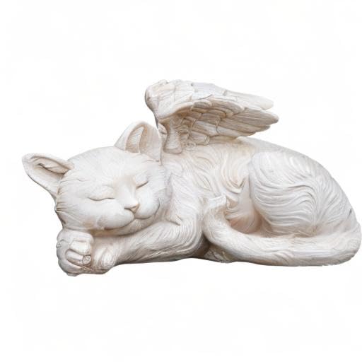 猫翼　CAT WING Amazon.com : Napco Sleeping Cat with Angel Wings Brushed Ivory 9.5