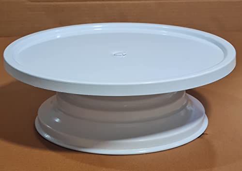 Image of Non Revolving Cake Stand Pedestal 11 inch Diameter (Top), Strong Metal (White)